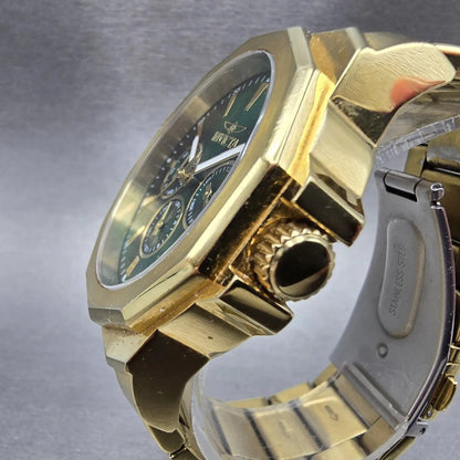 Invicta Speedway Watch Men 42mm Green Dial Gold Daydate Round 46856 New battery2