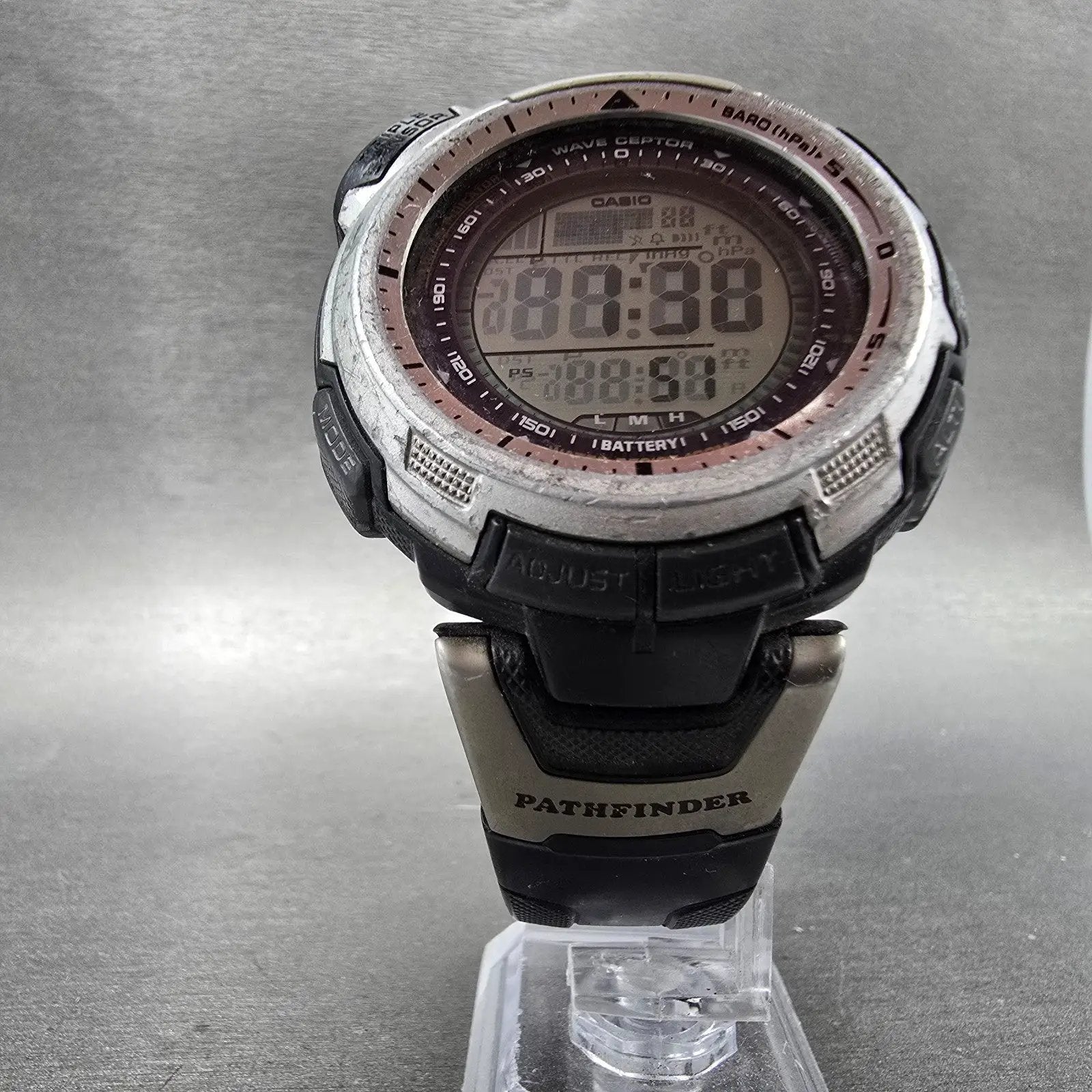 Casio Pro Trek PAW-1300 Watch Men 47mm Black Solar Triple Sensor Alarm Round5
