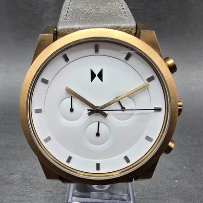 MMVMT Element Chrono Watch Men 44mm White Dial Rose Gold Round New Battery0