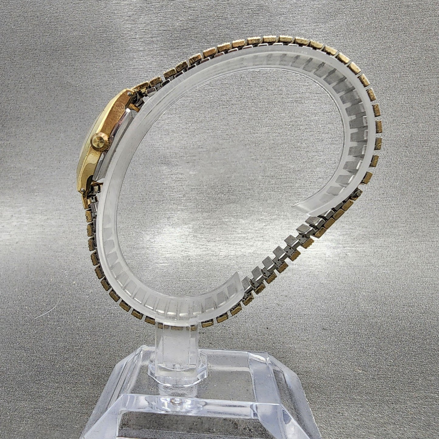 Seiko Watch Women 22mm Silver Dial Gold Tone Rectangle Manual Wind Runs VTG6
