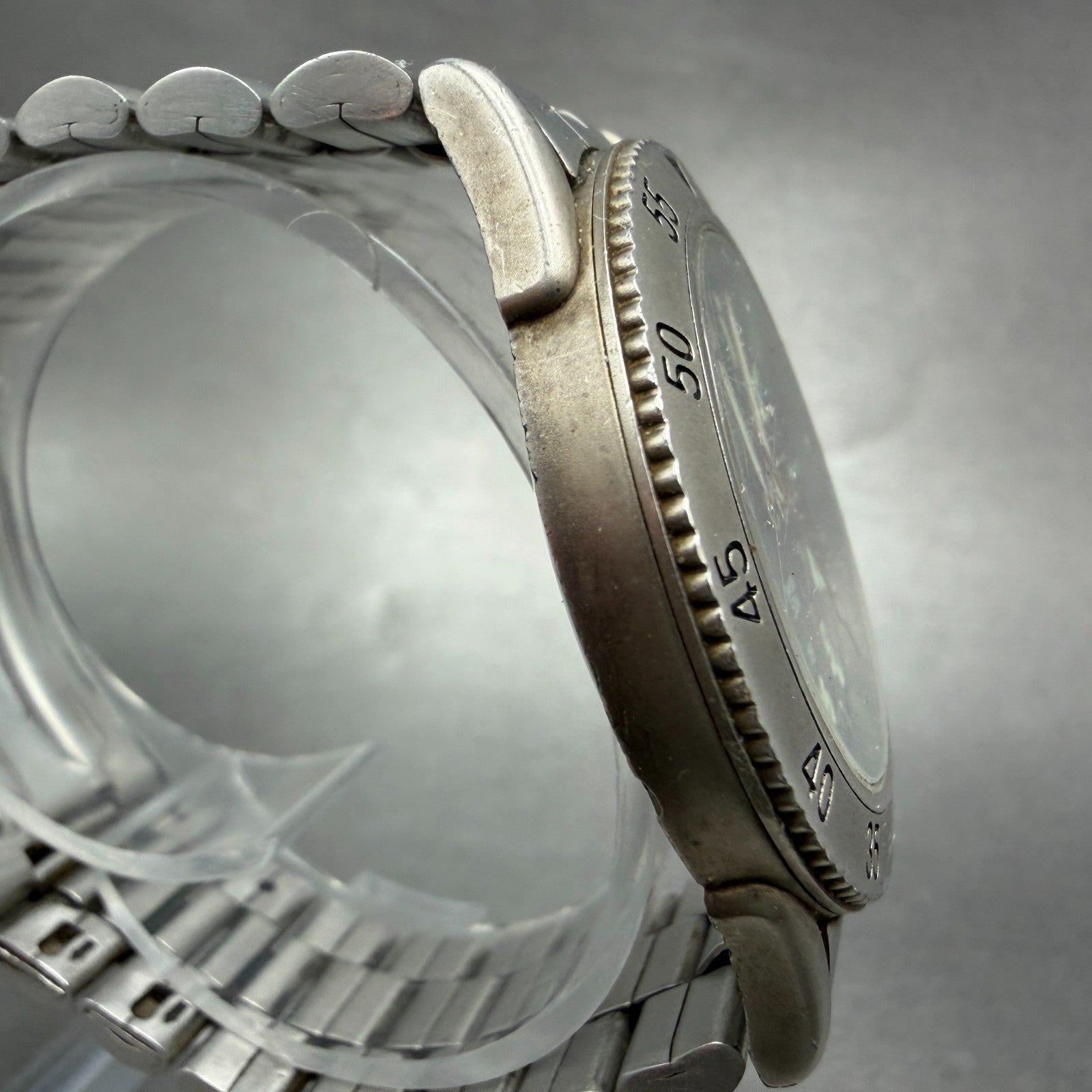 Wenger Sak Watch Men 38mm Black Dial Silver Tone Round Daydate Round PARTS VTG4
