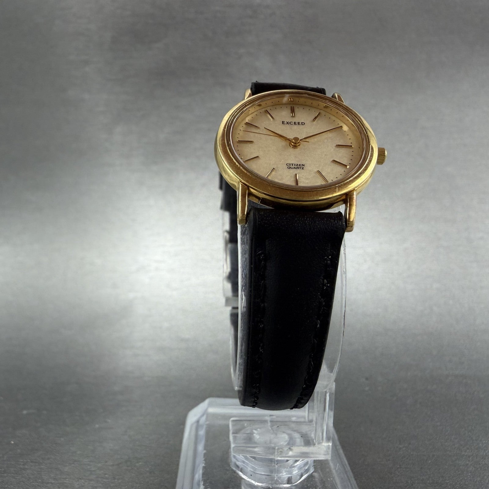 Citizen Exceed Watch Women 23mm Champagne Dial Gold Tone Round New Battery READ!5