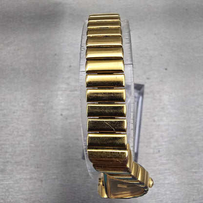 Seiko Watch Women 15mm Gold Dial Gold Tone Asymmetrical 1F20-5059 New Battery4