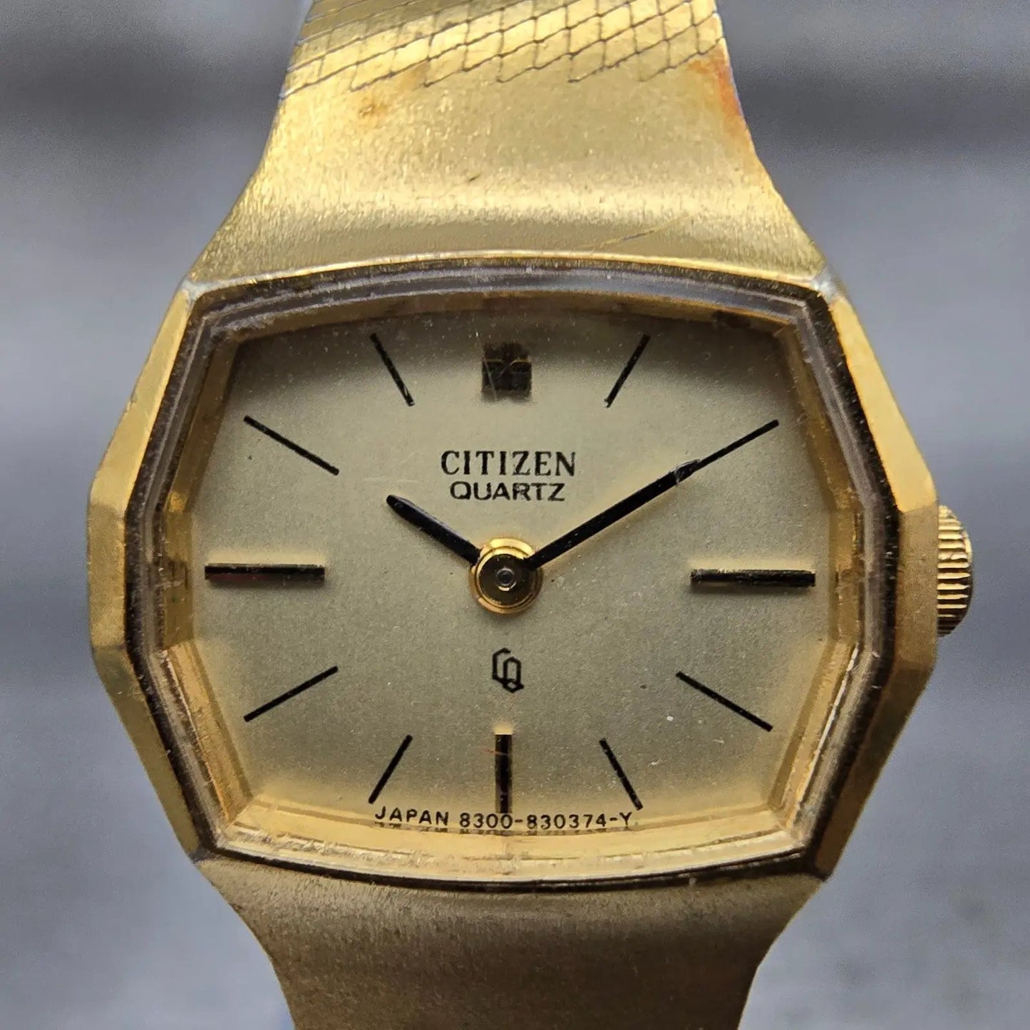 Citizen CQ Watch Women 21mm Champagne Dial Gold Tone Oval 4-830571 New Battery1