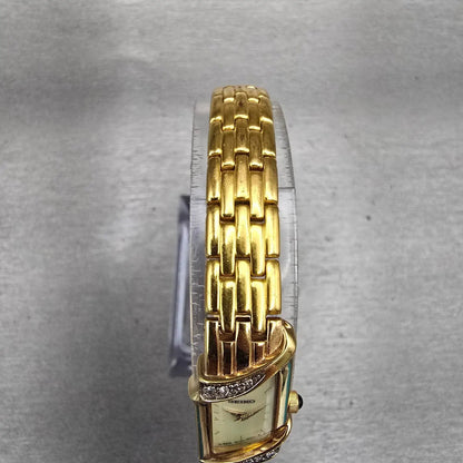 Seiko Watch Women 14mm MOP Dial Gold Tone Gemmed 2E20-7399 New Battery Vintage4