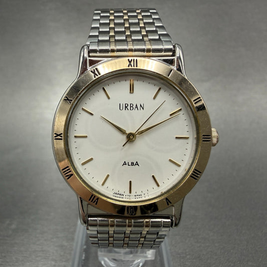 Seiko Alba Urban Watch Women 30mm Silver Dial Two Tone V7016C50 New Battery0