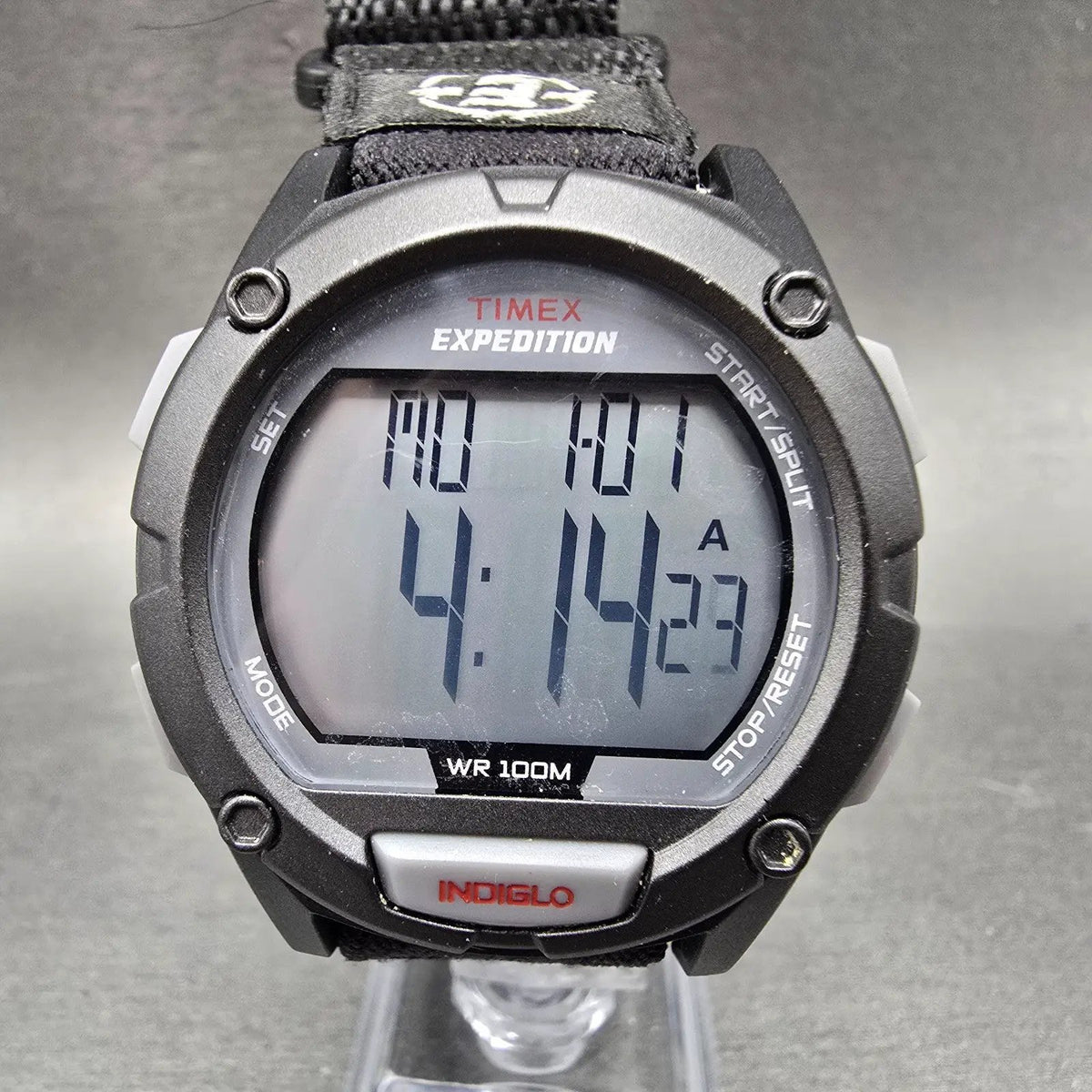 Timex Expedition Digital Watch Men 41mm Black Gray Alarm Chronograph New battery0