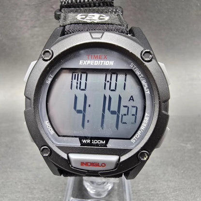 Timex Expedition Digital Watch Men 41mm Black Gray Alarm Chronograph New battery0
