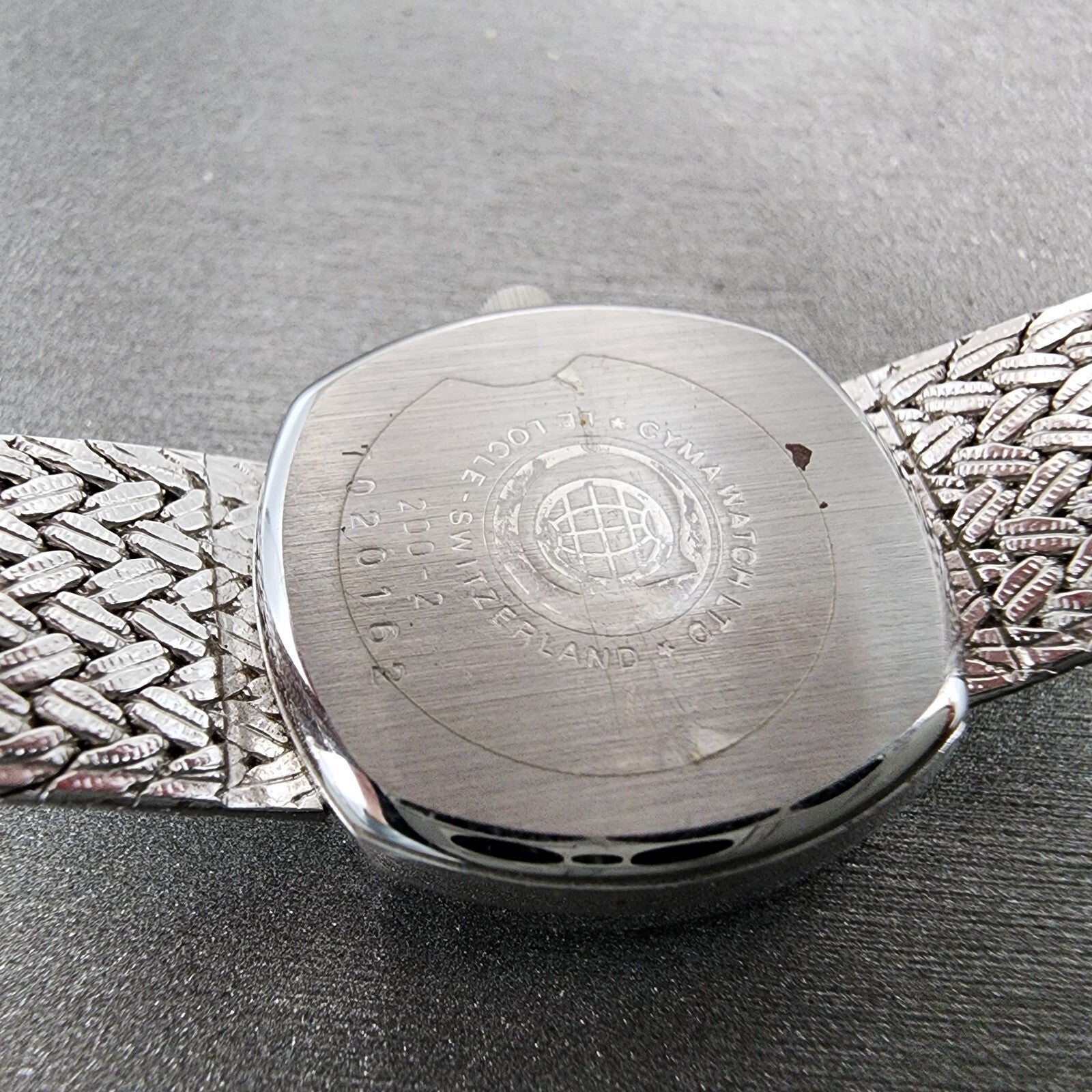 Cyma Watch Women 22mm Silver Dial Silver Tone Rectangle 2002 New Battery9