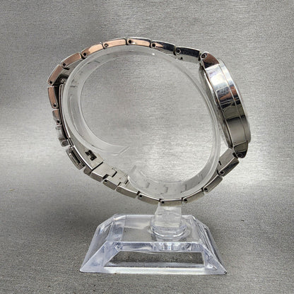 Citizen XC Chronograph Watch Women 34mm Silver Dial Silver Tone Date New Battery8
