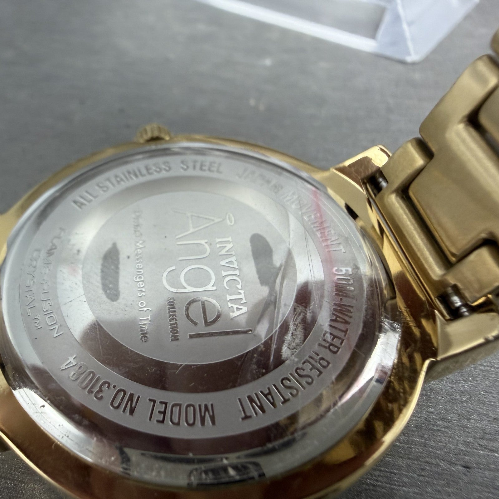 Invicta Angel Watch Women 39mm MOP Dial Gold Tone Daydate Round 31084 New Batt9