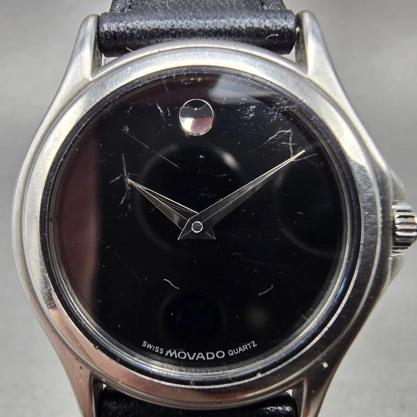 Movado Museum Watch Women 28mm Black Dial Silver Tone 84-E4-0823 New Battery1