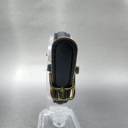Yves Saint Laurent Watch Women 25mm Black Dial Gold Tone Round New Battery7
