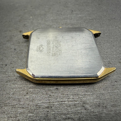 Seiko Tank Watch Men 27mm Champagne Dial Gold Tone Rectangle 7431-5049 PARTS12