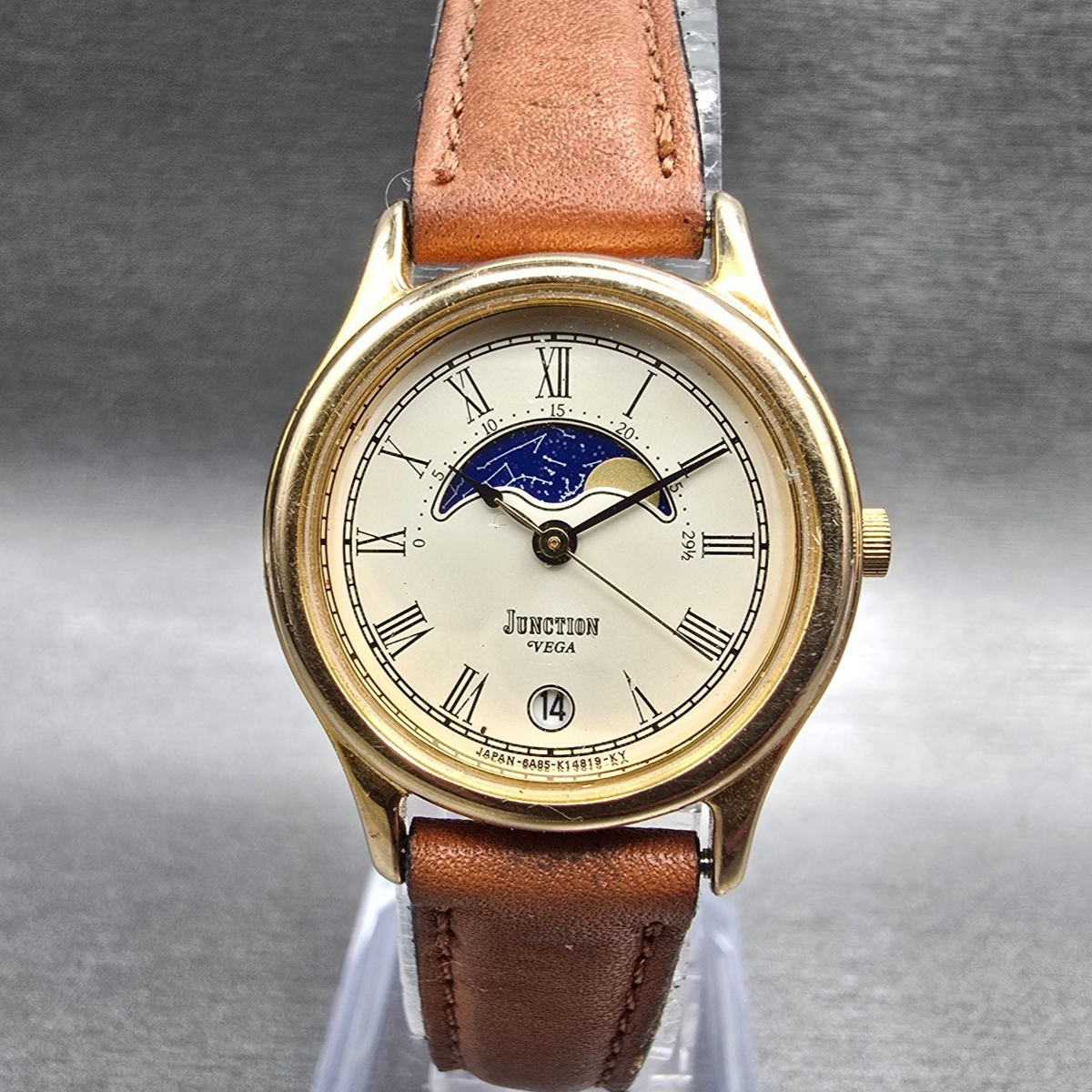 Citizen Vega Moon Phase Watch Women 25mm Champagne Dial 6A85-K04409 New Battery0