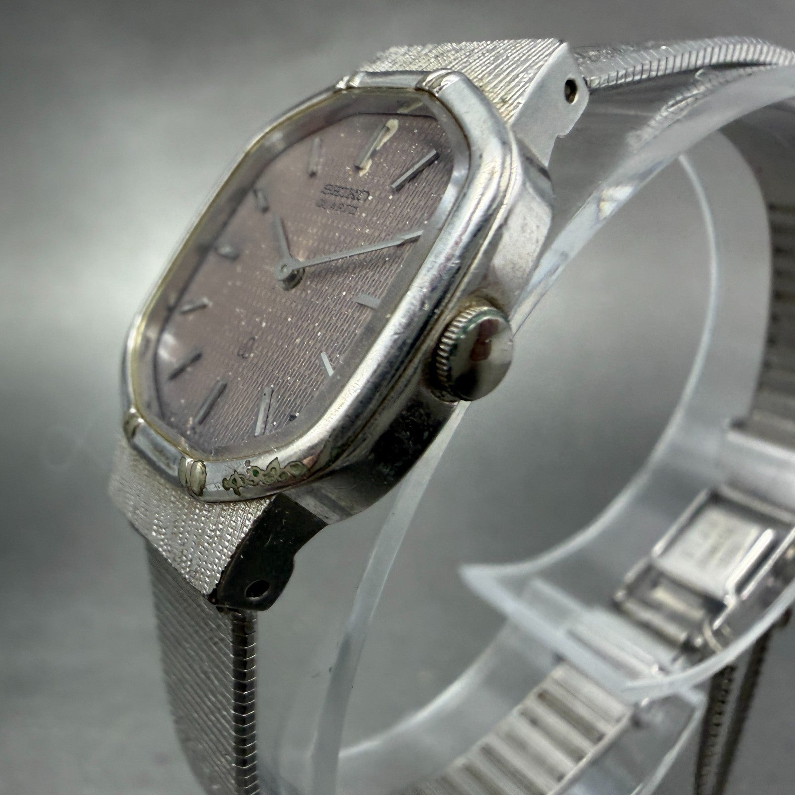 Seiko Watch Women 19mm Silver Dial Silver Tone Octagon 1400-5460 New Battery2