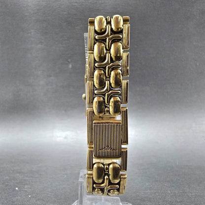Longines QWR Tank Watch Women 17mm Black Dial Gold Rectangle New Battery VTG7