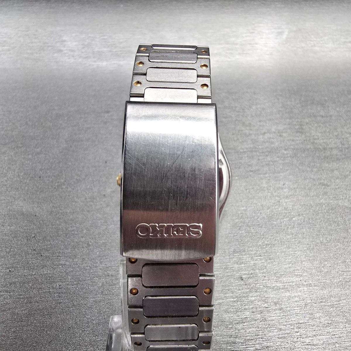 Seiko Silver Wave Watch Men 34mm White Dial Two Tone Round 2628-0060 New Battery7