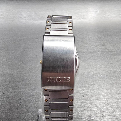 Seiko Silver Wave Watch Men 34mm White Dial Two Tone Round 2628-0060 New Battery7