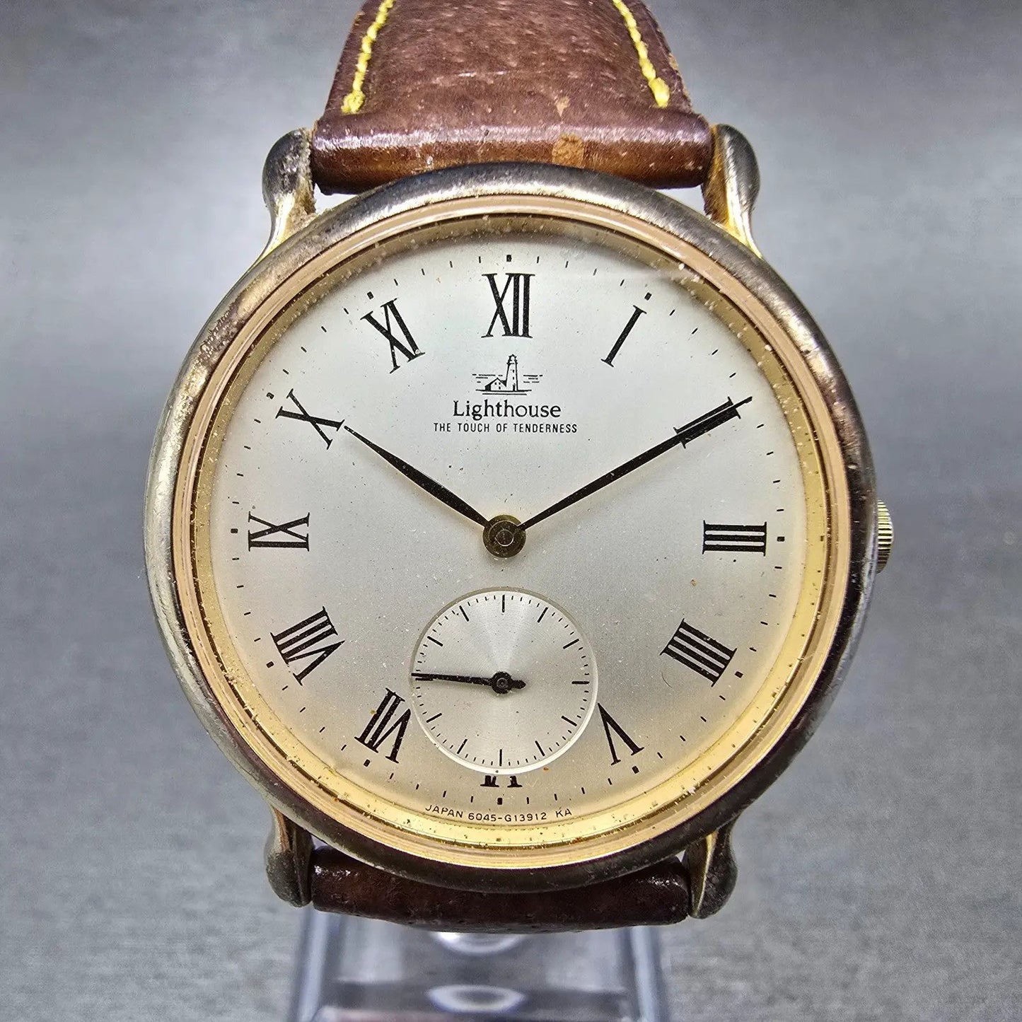 Citizen Lighthouse Watch Men 33mm Silver Dial Gold Tone 6045-G03855 New Battery1