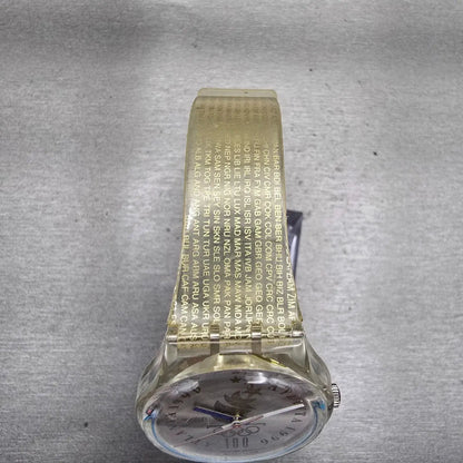 Swatch OLYMPIC TEAM Watch Men Silver Dial Clear Case Round GZ150 New Battery4