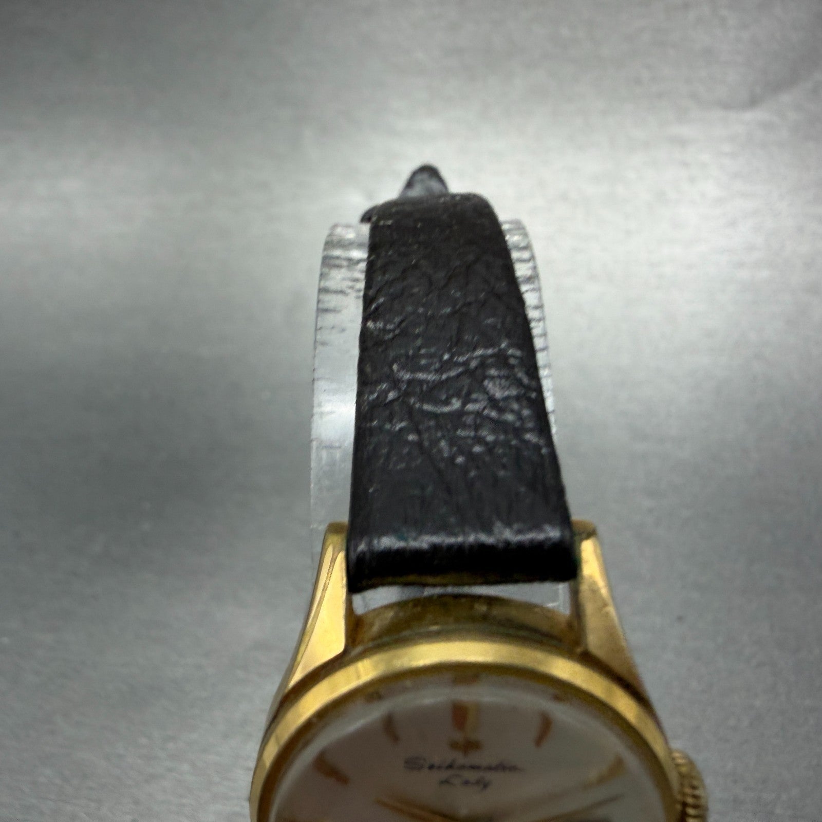 Seiko SeikoMatic Lady Watch Women 23mm Silver Dial Gold Tone Date Runs Vintage4