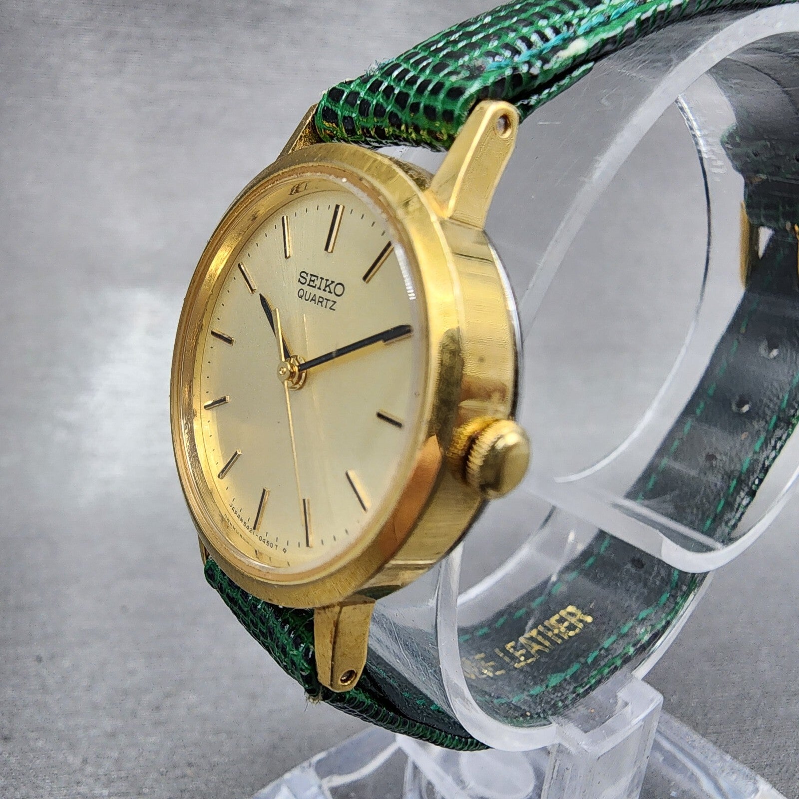 Seiko Watch Women 24mm Gold Dial Gold Tone Round 54210090 New Battery2