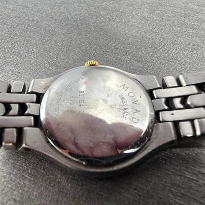 Movado Museum Watch Women 24mm Black Dial Two Tone Round 81-E4-1832 New Batt 569