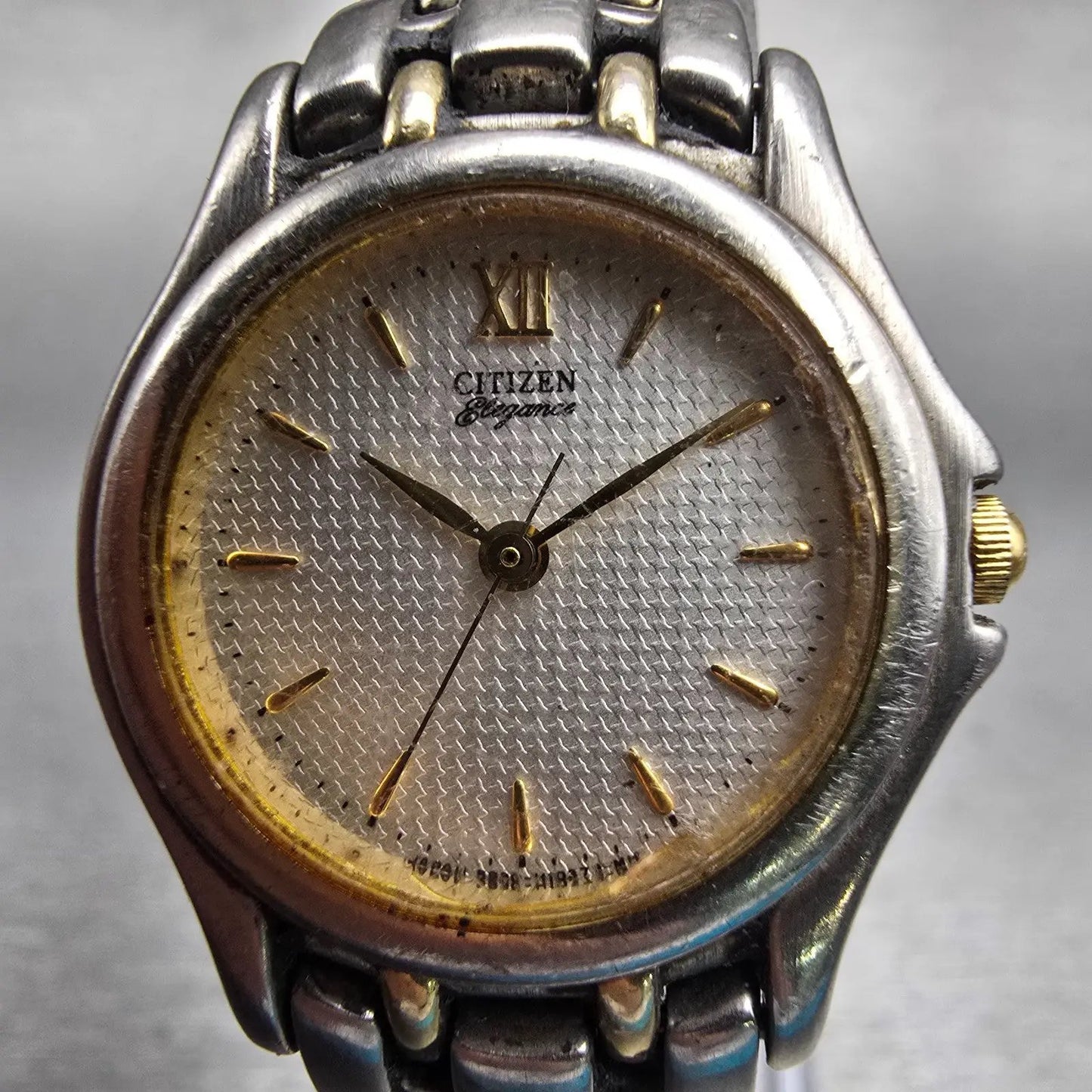Citizen Elegance Watch Women 24mm White Dial Two Tone Round 5930-H06867 New Batt1