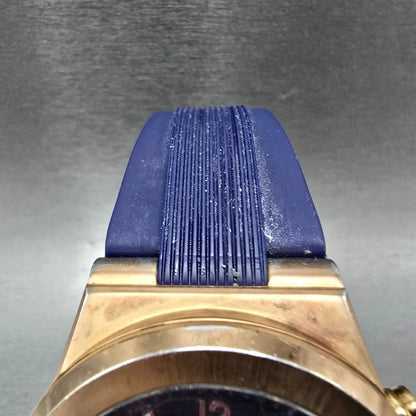 Michael Kors Dylan Chronograph Watch Men 48mm Blue Dial Rose Gold Date New Batt4