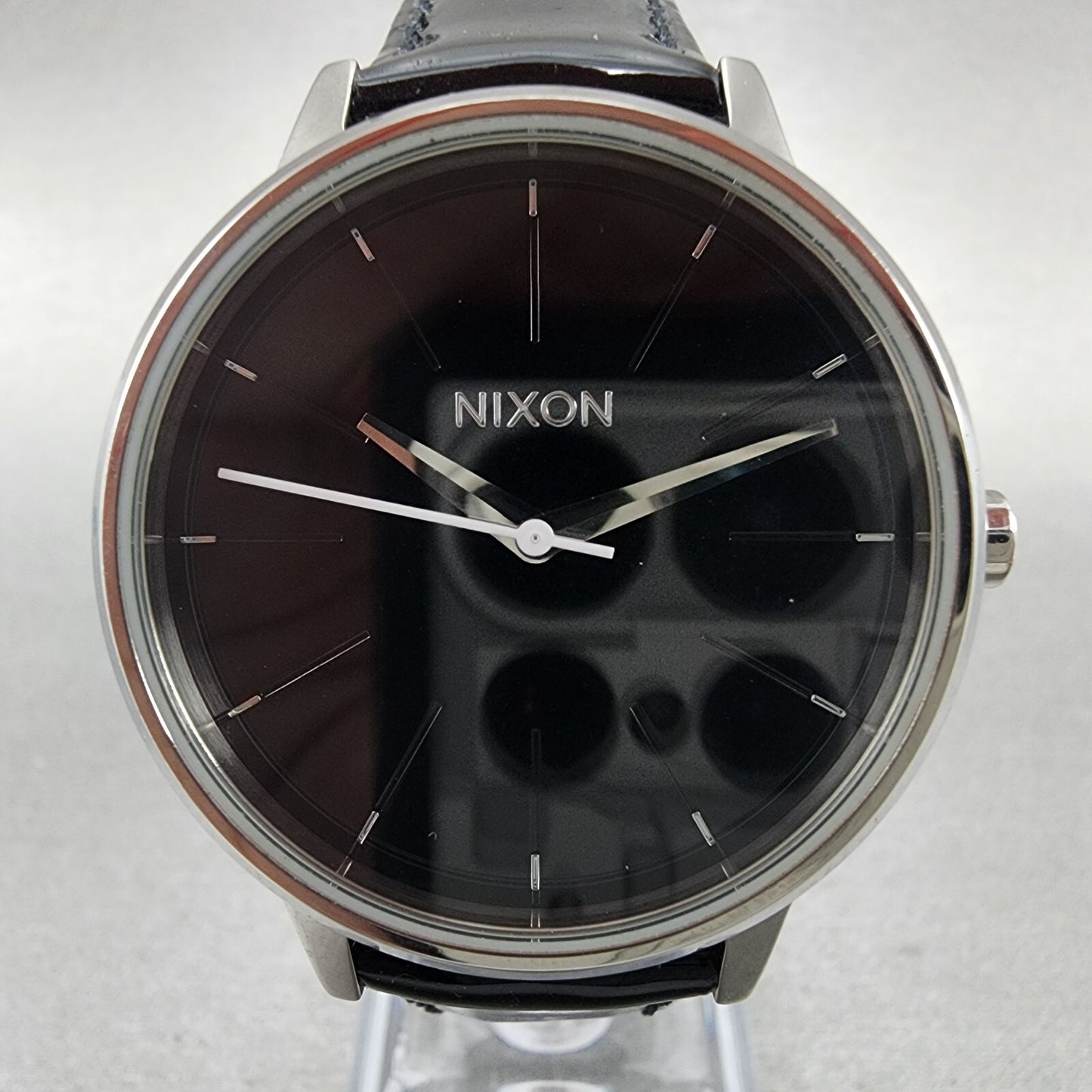 Nixon The Kensington Watch Women 37mm Black Dial Steel Round New Battery1