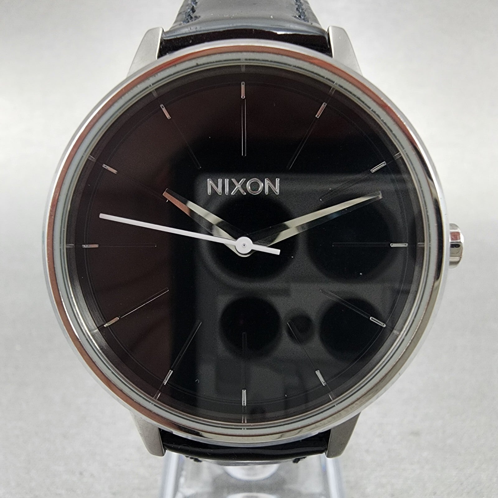 Nixon The Kensington Watch Women 37mm Black Dial Steel Round New Battery1