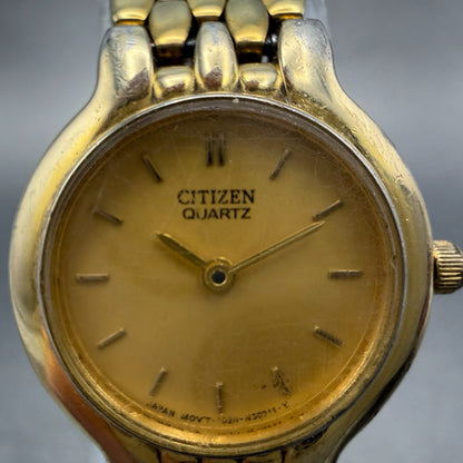 Citizen Watch Women 22mm Gold Dial Gold Tone Round 1020-S54554 New Battery VTG1
