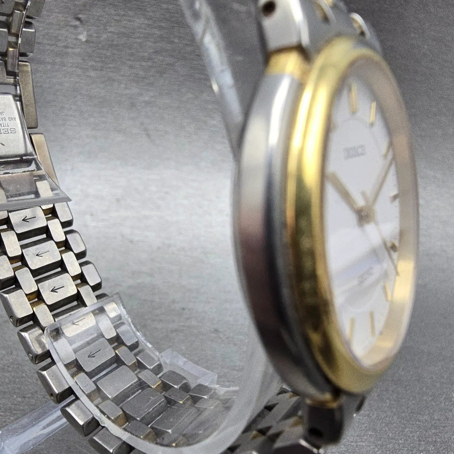 Seiko Dolce Watch Men 33mm White Dial Two Tone Titanium 8N41-6090 New Battery4