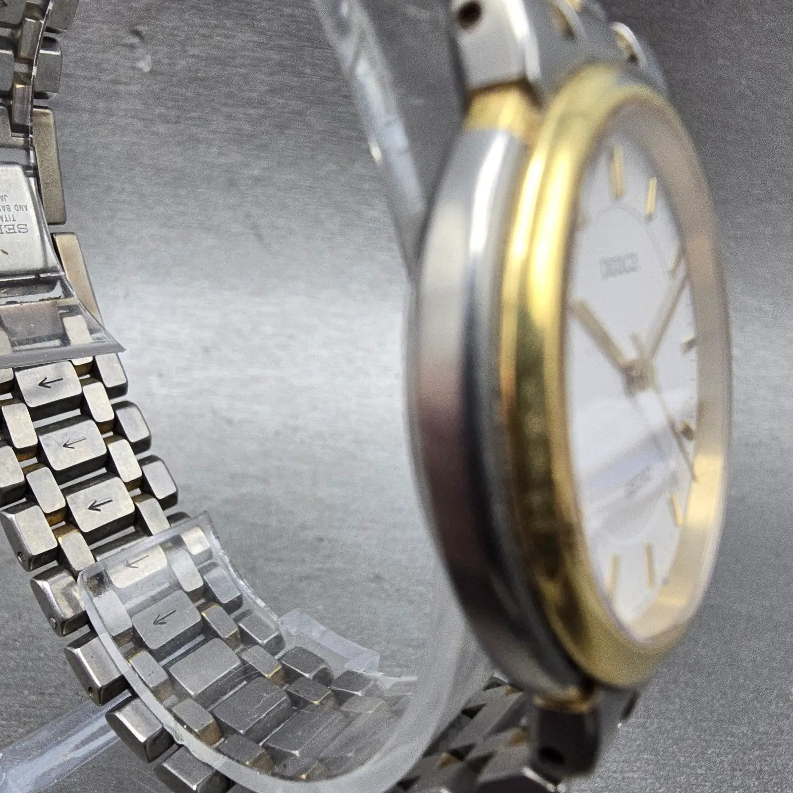 Seiko Dolce Watch Men 33mm White Dial Two Tone Titanium 8N41-6090 New Battery4