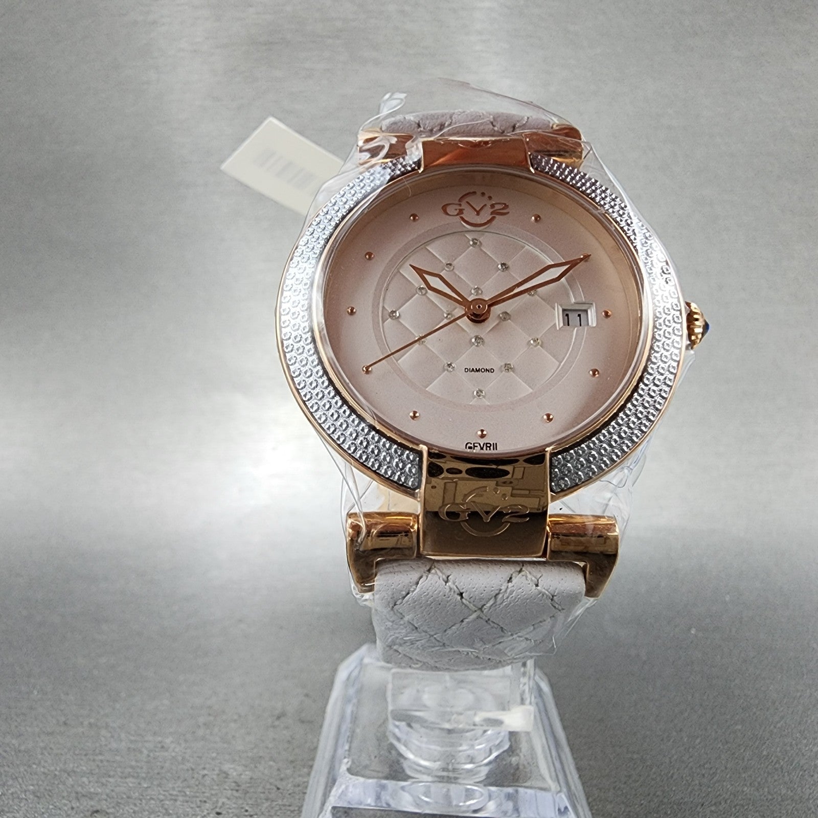Gevril GV2 Berletta Watch Women 37mm White Dial Rose Gold Tone Date New Battery5
