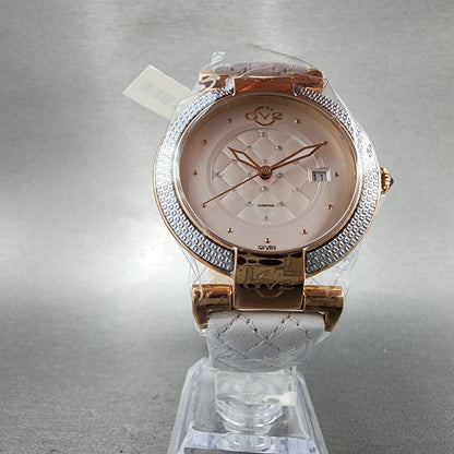 Gevril GV2 Berletta Watch Women 37mm White Dial Rose Gold Tone Date New Battery5