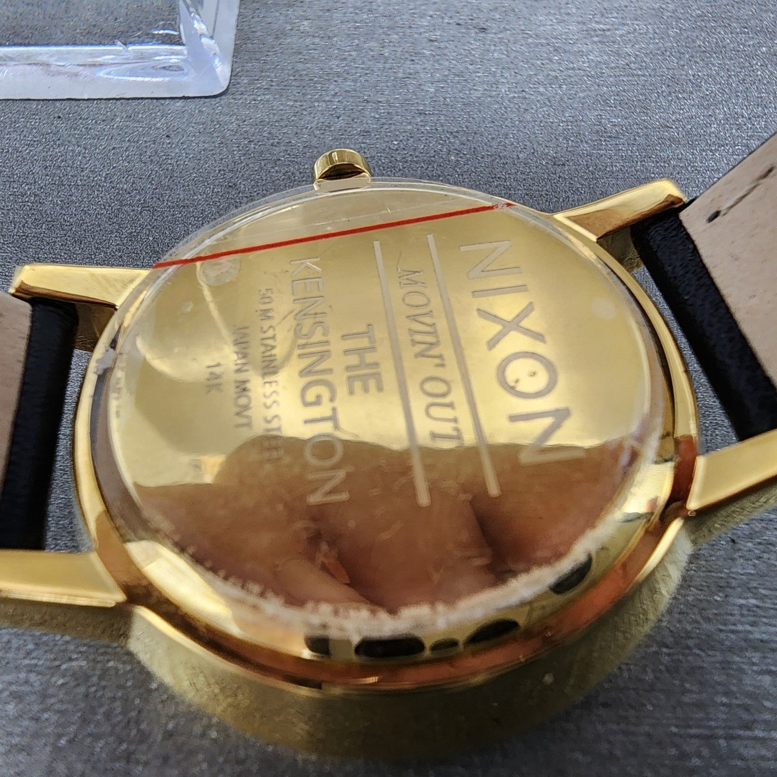 Nixon Kensington Watch Women 37mm White Dial Gold Tone Round New Battery9