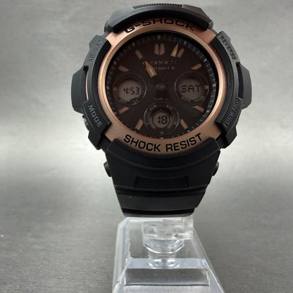 Casio G-Shock AWG-M100SF Watch Men 47mm Black Rose Gold Alarm Chrono Works Solar7