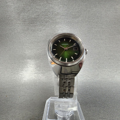 Citizen Watch Women 24mm Green Dial Silver Tone Date 4530934 Manual Wind PARTS7