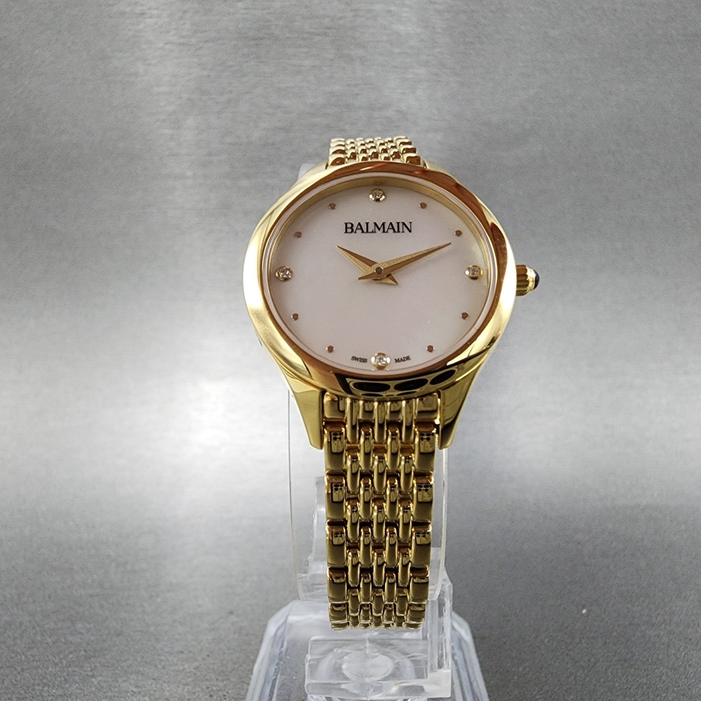 Balmain De Balmain Watch Women 25mm MOP Dial Gold Tone Diamond Markers5
