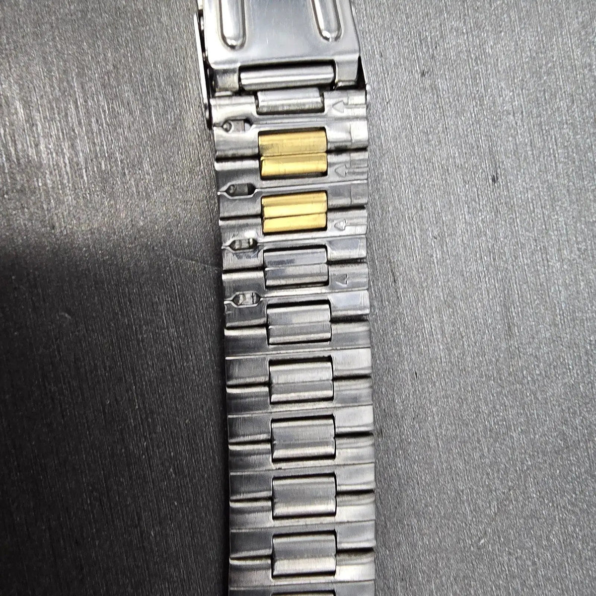 Seiko Landy Bracelet 18mm Stainless Steel Two Tone Folding Clasp VTG Japan9