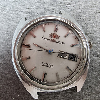 Orient AAA Deluxe Watch Men 36mm White Dial Silver Tone Daydate Automatic PARTS2