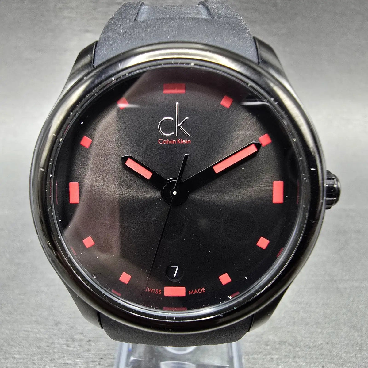 Calvien Klein Watch Men 41mm Black Dial Black Tone Date Round K2V 214 PARTS0
