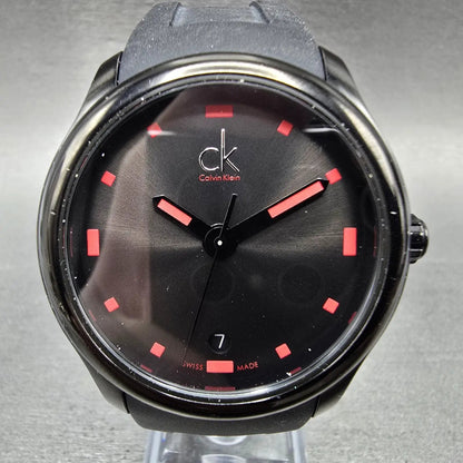 Calvien Klein Watch Men 41mm Black Dial Black Tone Date Round K2V 214 PARTS0