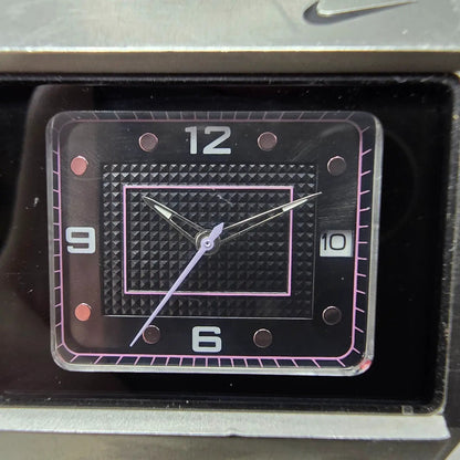 Nike Oregon Square Watch 25mm Black Dial Silver Date Rectangle WA0051 New Batt1