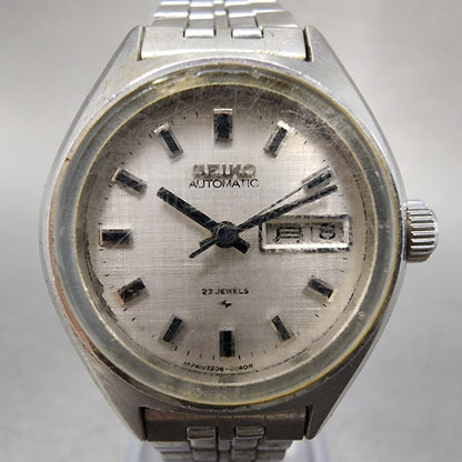 Seiko Automatic Watch Women 25mm Silver Dial Silver Tone Daydate 22060180 Runs1