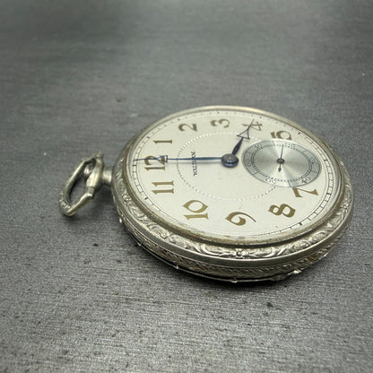 Waltham Pokect Watch White Dial Silver Tone Grade 210 Round Manual Wind PARTS6