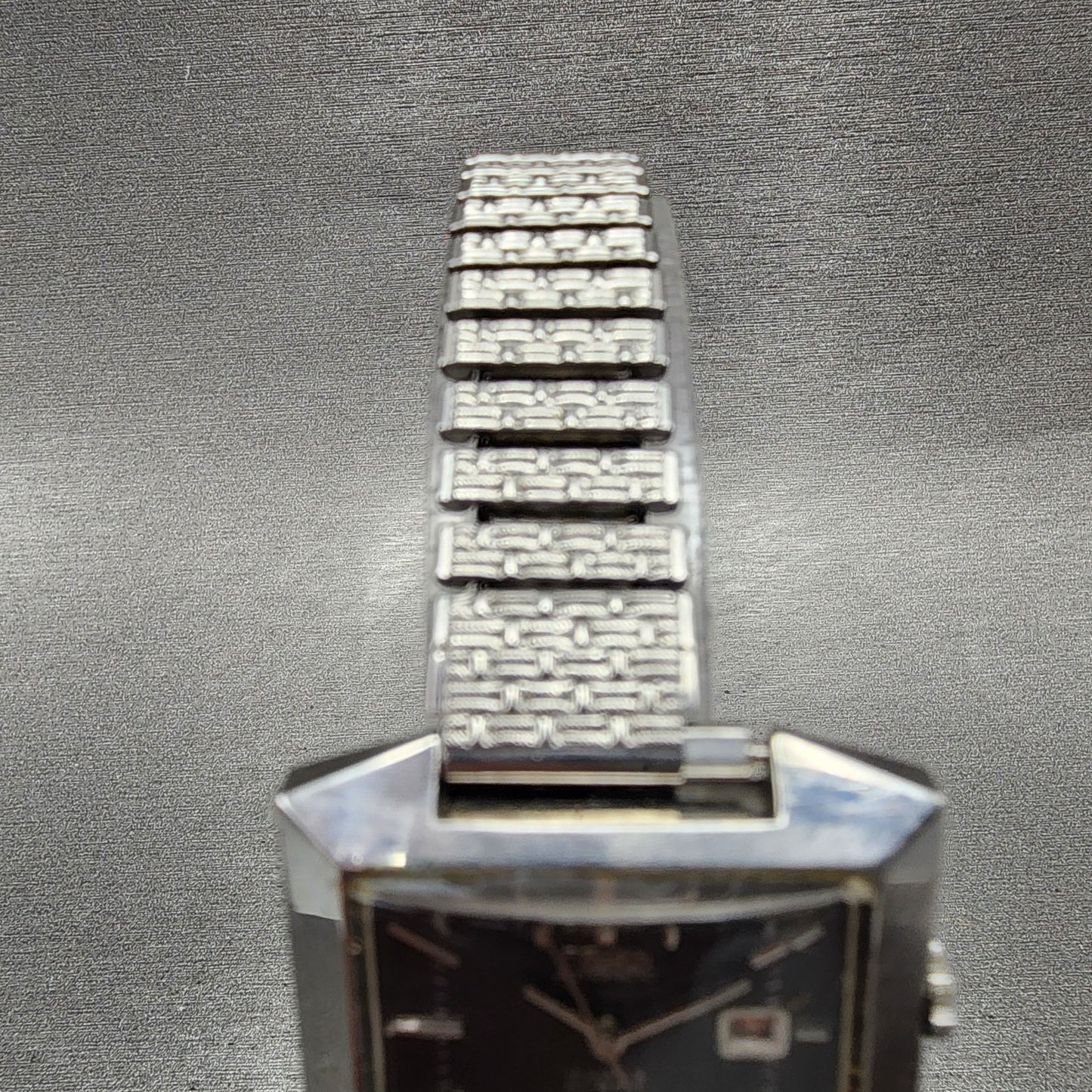 Seiko Automatic Watch Women 30mm Gray Dial Silver Tone Rectangle Automatic Runs4