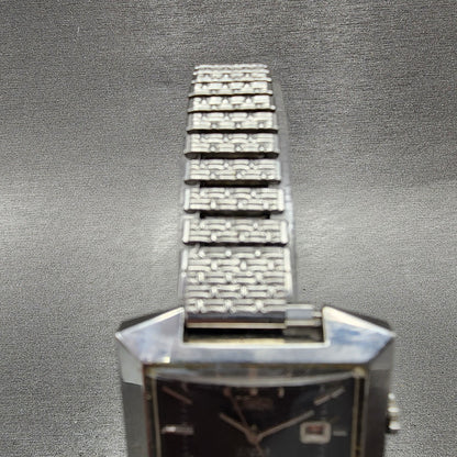 Seiko Automatic Watch Women 30mm Gray Dial Silver Tone Rectangle Automatic Runs4